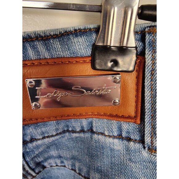 Indigo Saints Pleated Cropped High Rise Light wash Jeans (8) 29x25.5 NWT - Picture 12 of 14